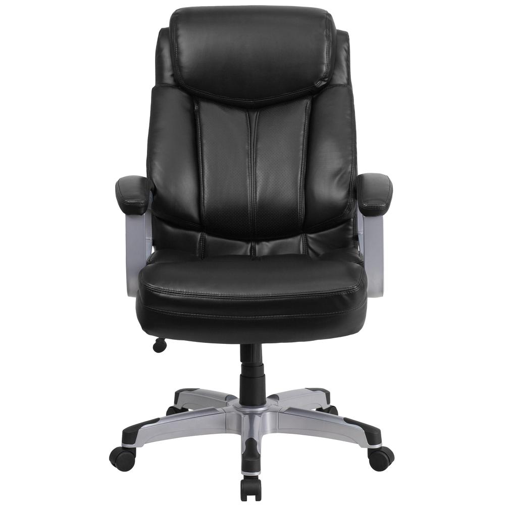 Big & Tall 500 lb. Rated Black LeatherSoft Executive Swivel Ergonomic Office Chair with Arms. Picture 5
