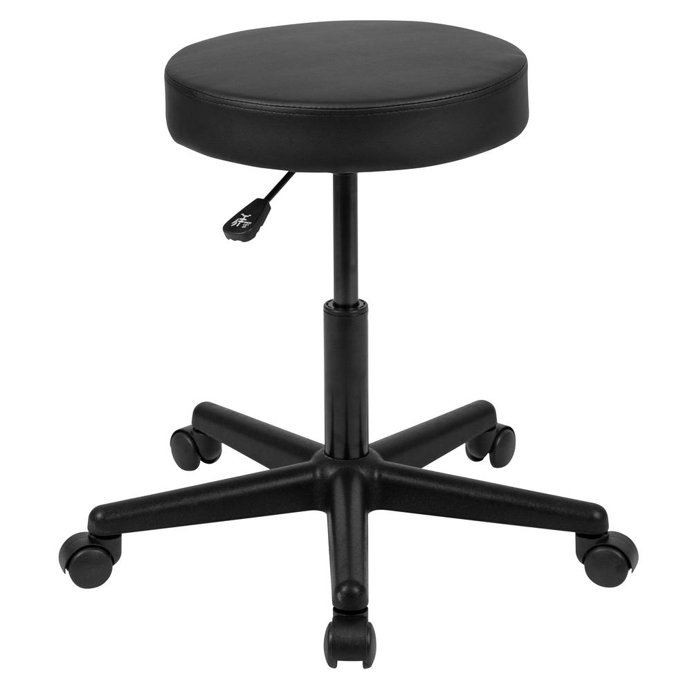 Black Backless Medical Doctor Stool With Antimicrobial / Antibacterial ...