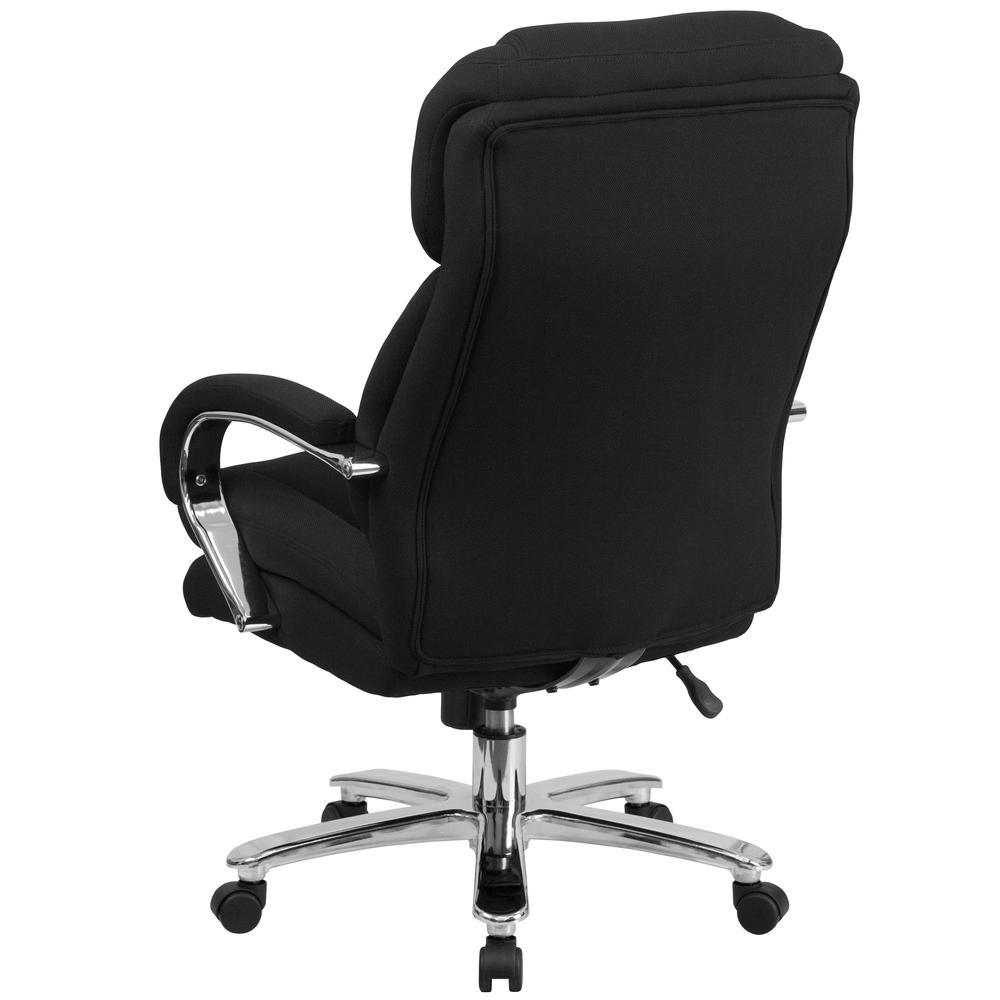 24/7 Intensive Use Big & Tall 500 lb. Rated Black Fabric Executive Ergonomic Office Chair with Loop Arms. Picture 4