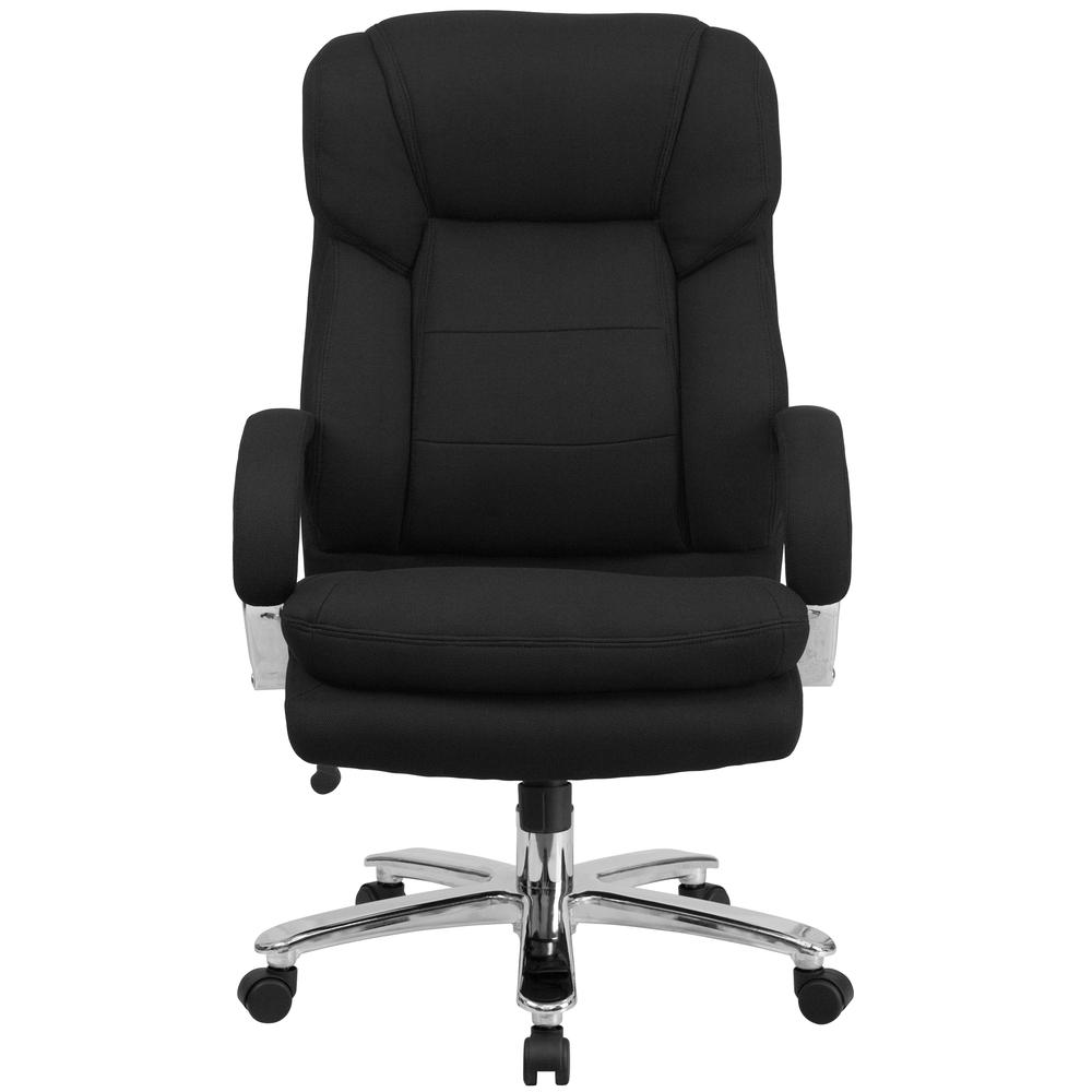 24/7 Intensive Use Big & Tall 500 lb. Rated Black Fabric Executive Ergonomic Office Chair with Loop Arms. Picture 5