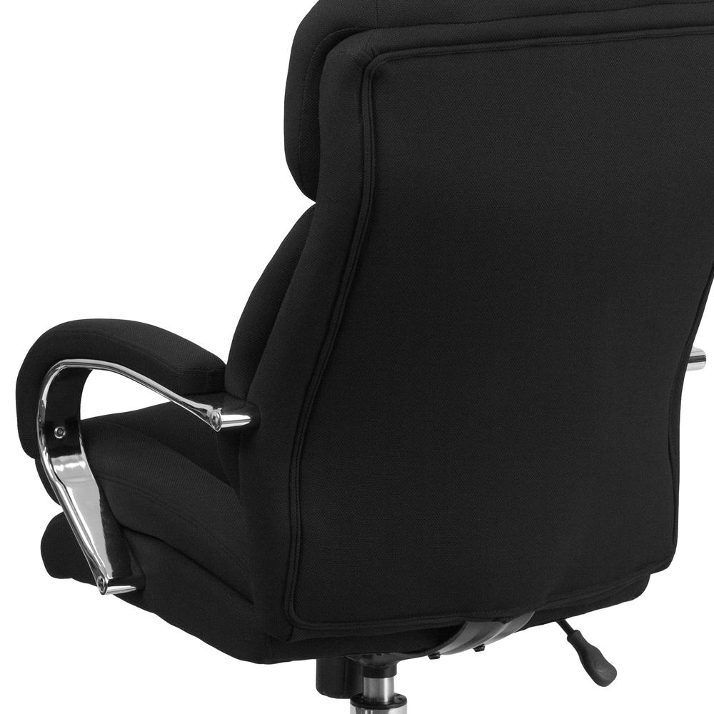 24/7 Intensive Use Big & Tall 500 lb. Rated Black Fabric Executive Ergonomic Office Chair with Loop Arms. Picture 8