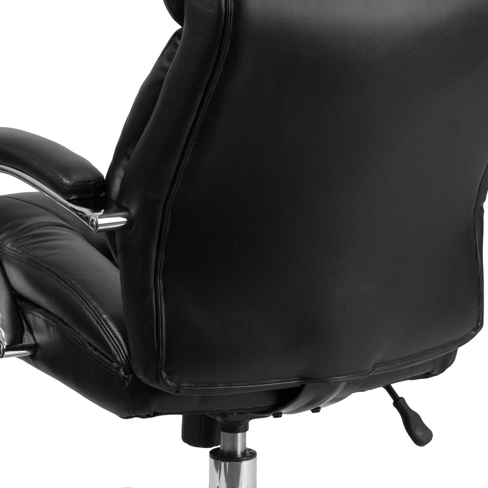 24/7 Intensive Use Big & Tall 500 lb. Rated Black LeatherSoft Swivel Ergonomic Office Chair with Loop Arms. Picture 8