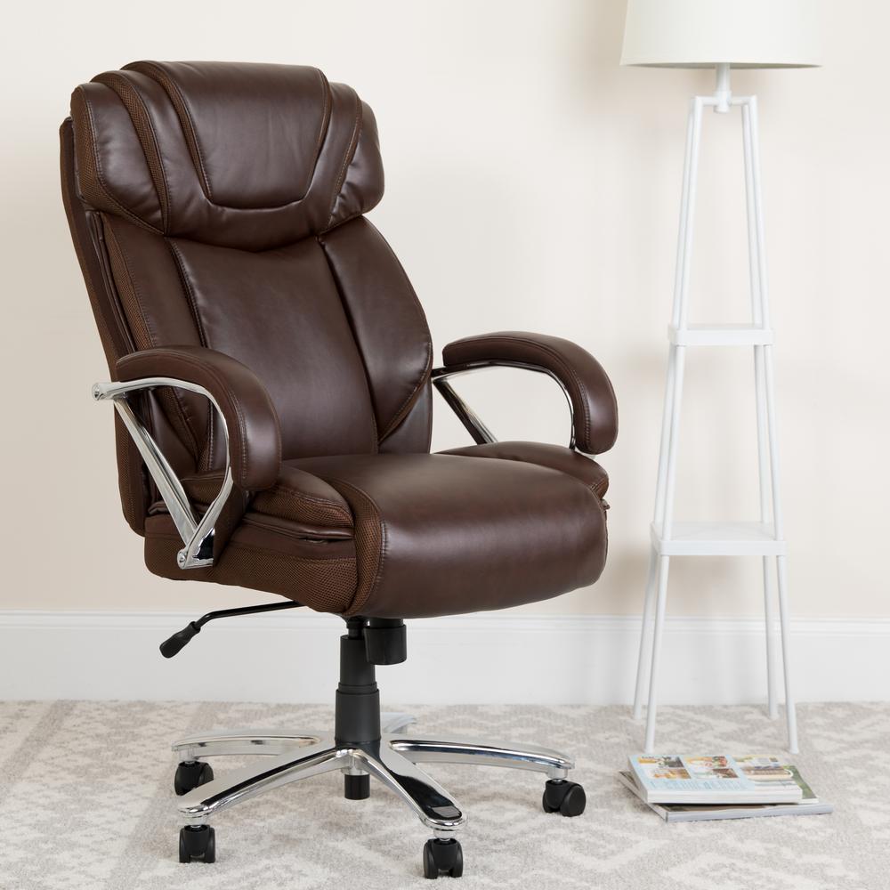 Big & Tall 500 lb. Rated Brown LeatherSoft Executive