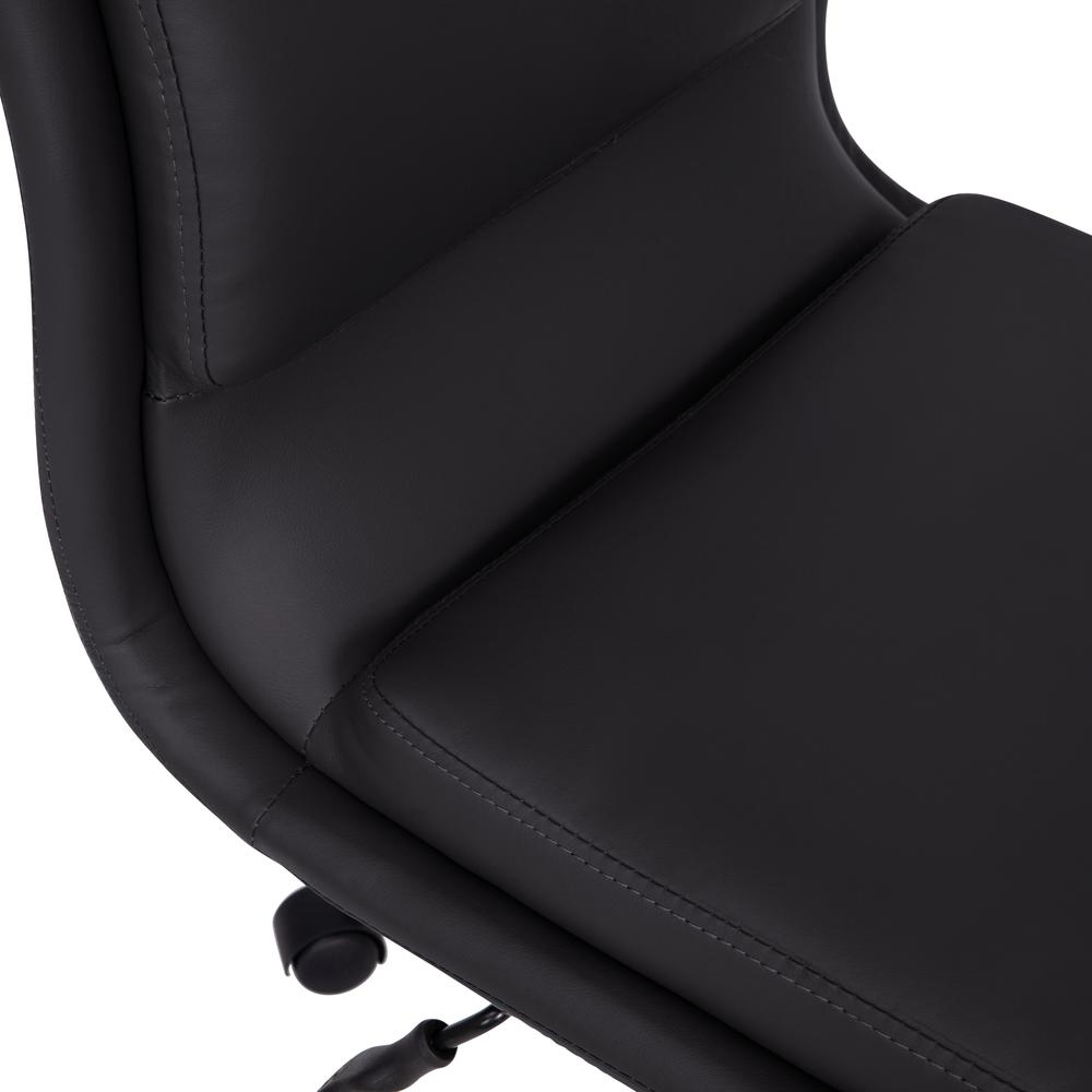 Mid-Back Armless Swivel Task Office Chair with and Adjustable Chrome Base, Black. Picture 9