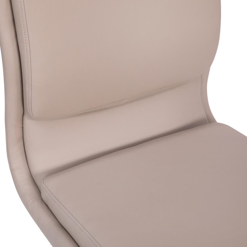 Mid-Back Armless Swivel Task Office Chair with and Adjustable Chrome Base, Taupe. Picture 9