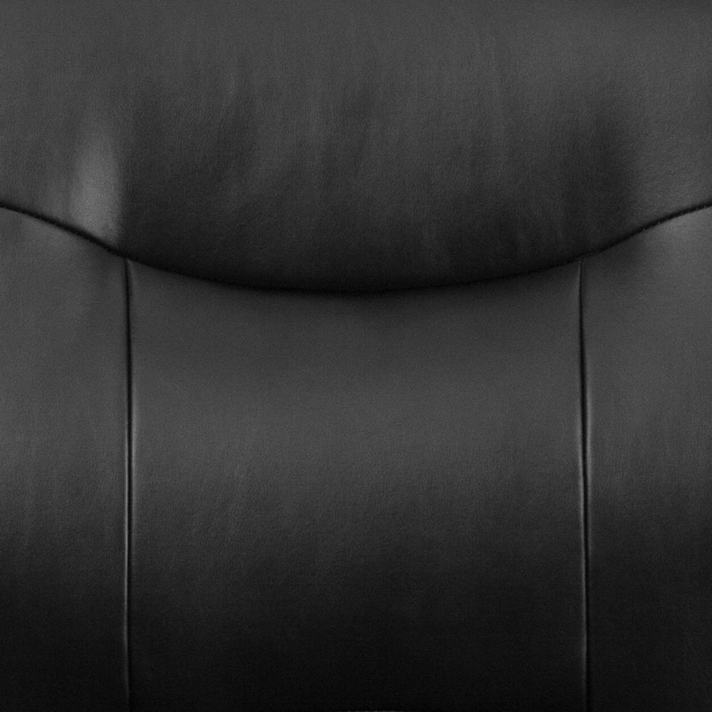 Big & Tall 500 lb. Rated Black LeatherSoft Executive Side Reception Chair with Clean Line Stitching and Sled Base. Picture 10