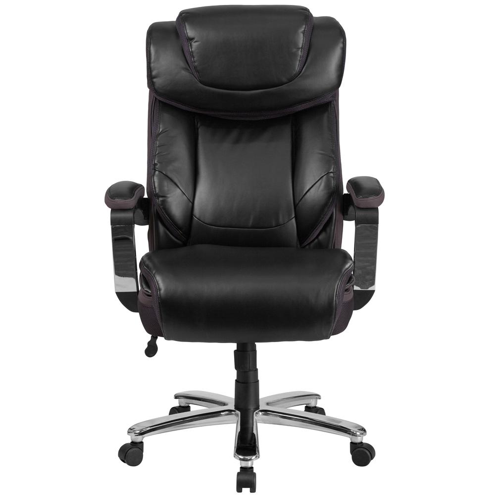 Big & Tall 500 lb. Rated Black LeatherSoft Executive Swivel Ergonomic Office Chair with Adjustable Headrest. Picture 5
