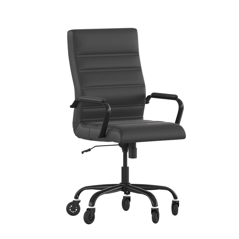 High Back Black Executive Swivel Office Chair with Black Frame, Arms,. Picture 2