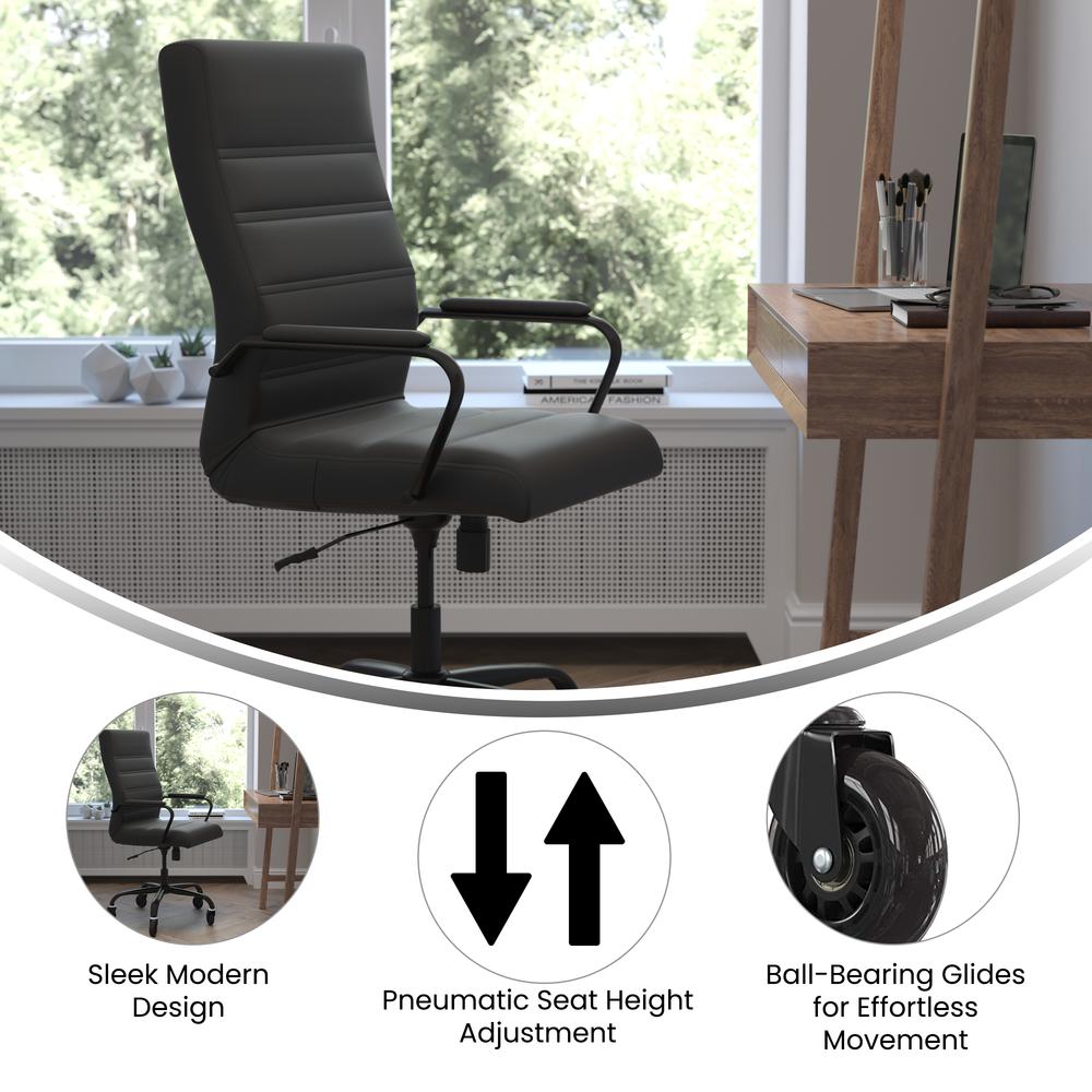High Back Black Executive Swivel Office Chair with Black Frame, Arms,. Picture 4