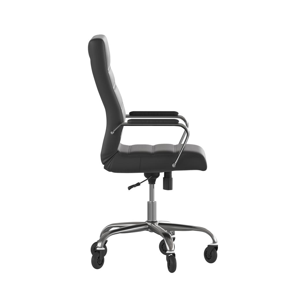 High Back Black Executive Swivel Office Chair with Chrome Frame, Arms,. Picture 8