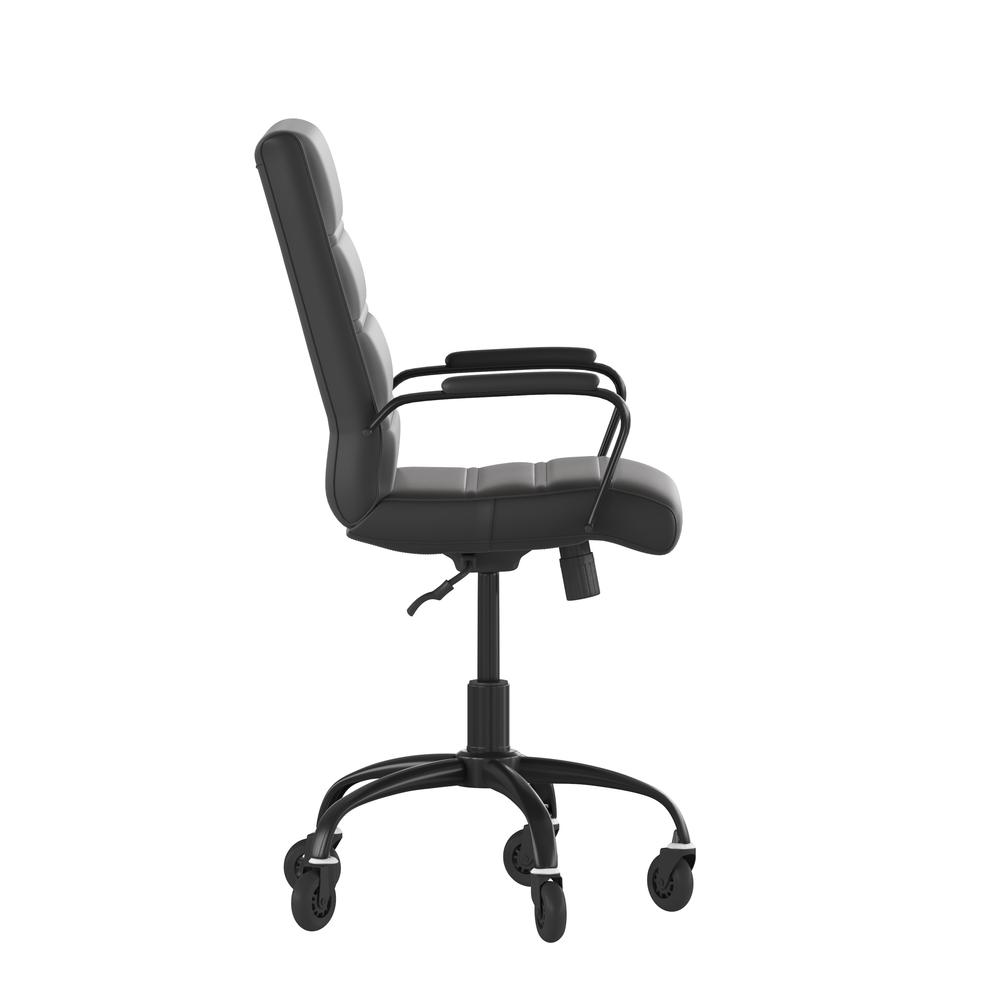 Mid-Back Black Executive Swivel Office Chair with Black Frame, Arms,. Picture 8