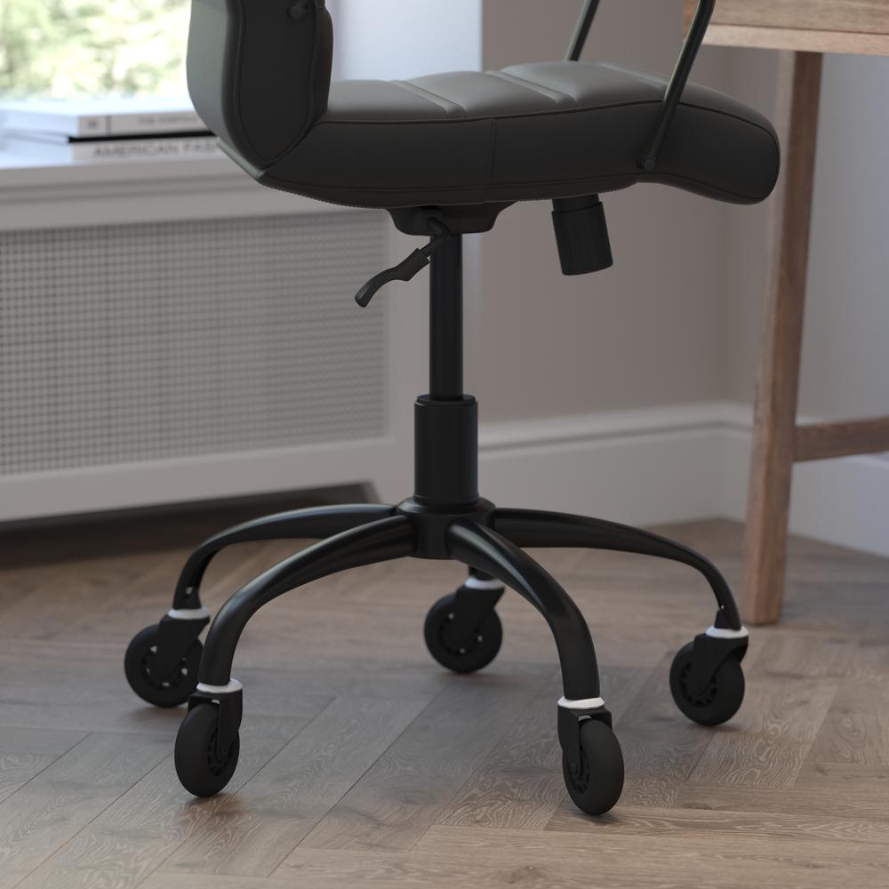 Mid-Back Black Executive Swivel Office Chair with Black Frame, Arms,. Picture 7