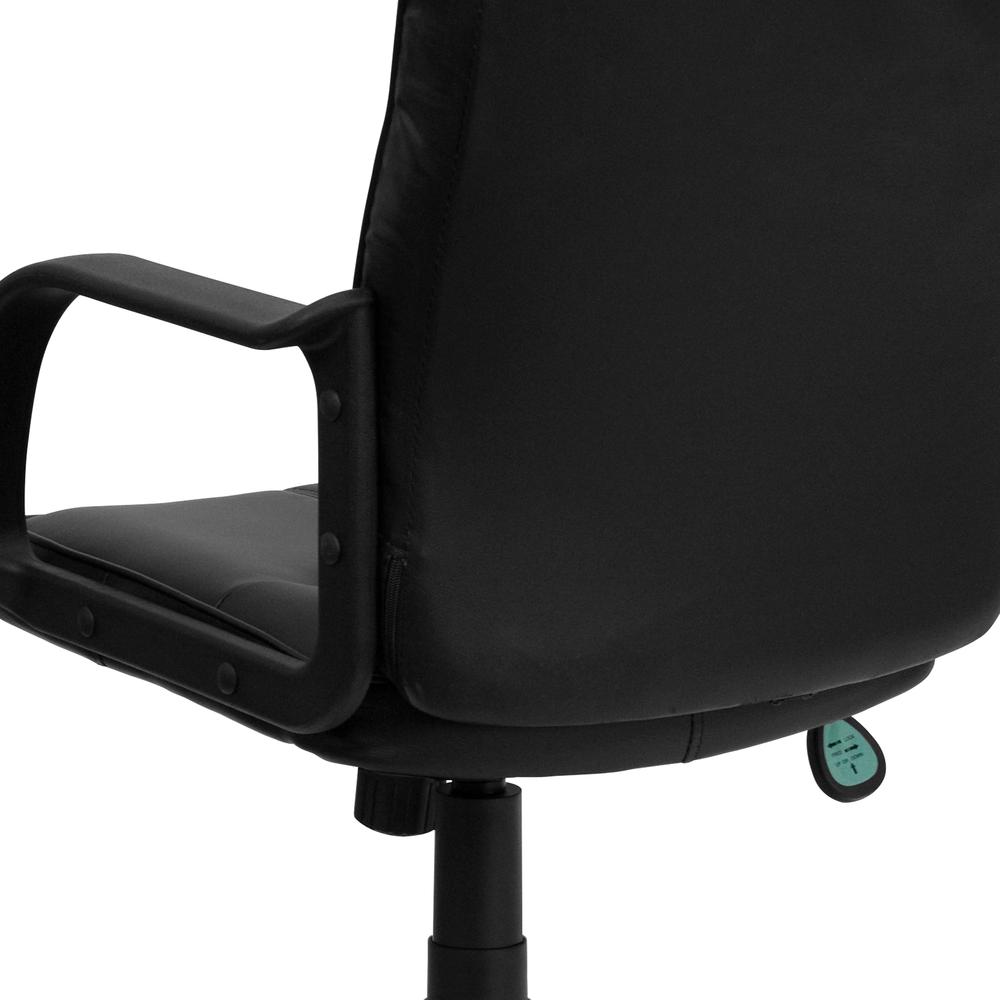 Mid-Back Black LeatherSoft Swivel Task Office Chair with Arms. Picture 8