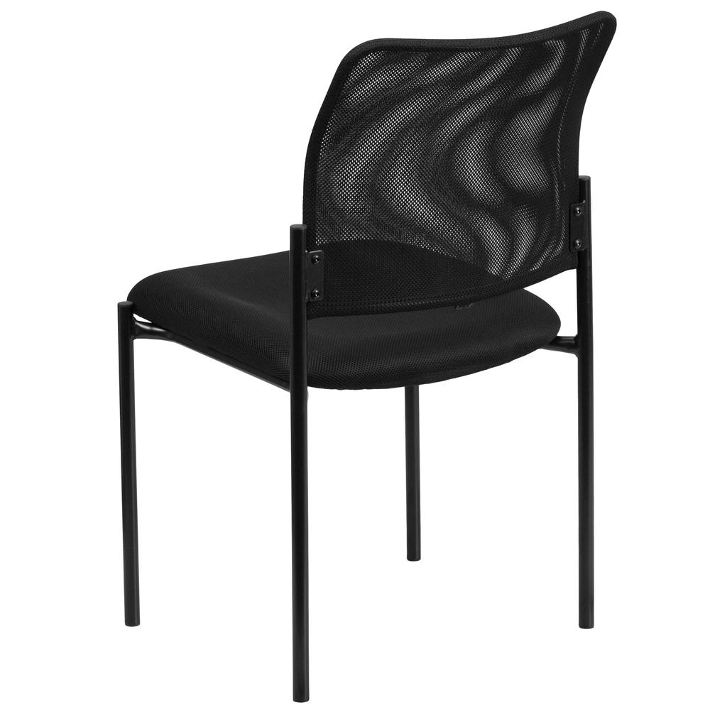 Comfort Black Mesh Stackable Steel Side Chair. Picture 4