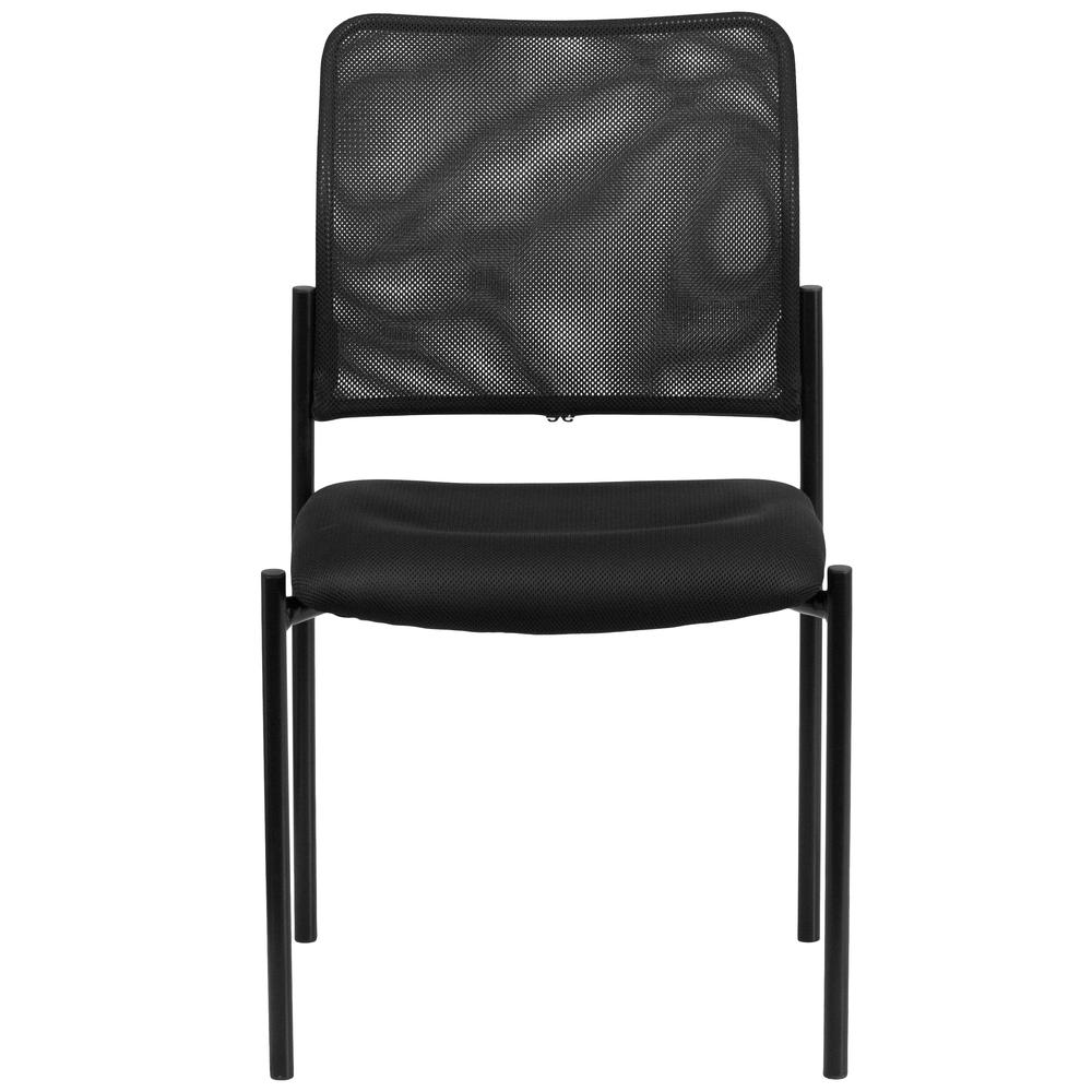 Comfort Black Mesh Stackable Steel Side Chair. Picture 5