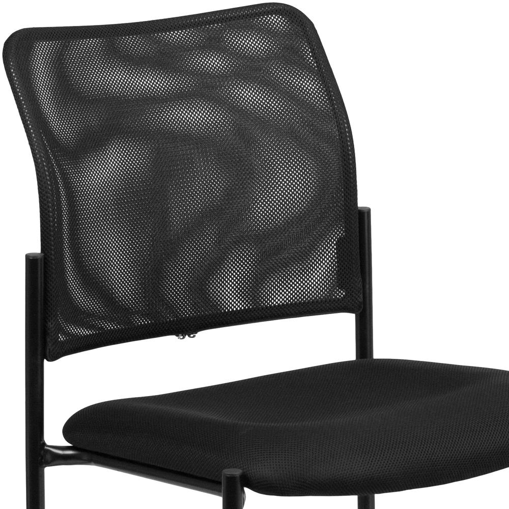 Comfort Black Mesh Stackable Steel Side Chair. Picture 7