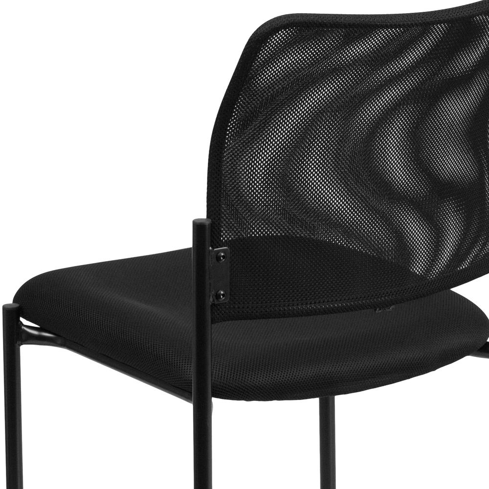 Comfort Black Mesh Stackable Steel Side Chair. Picture 8