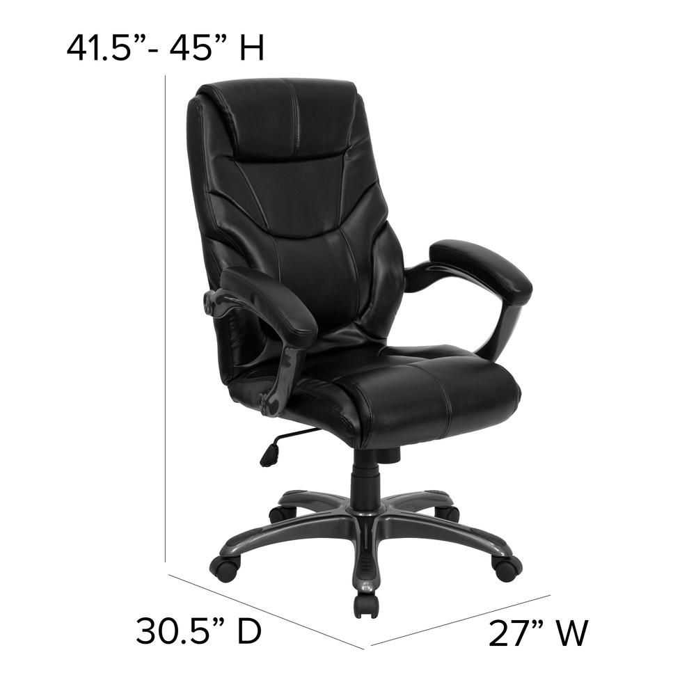 High Back LeatherSoft Executive Swivel Ergonomic Office Chair with Arms. Picture 2