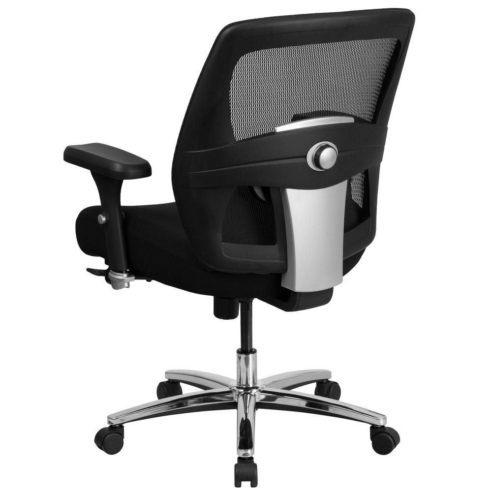 24/7 Intensive Use Big & Tall 500 lb. Rated Black Mesh Executive Ergonomic Office Chair with Ratchet Back. Picture 4