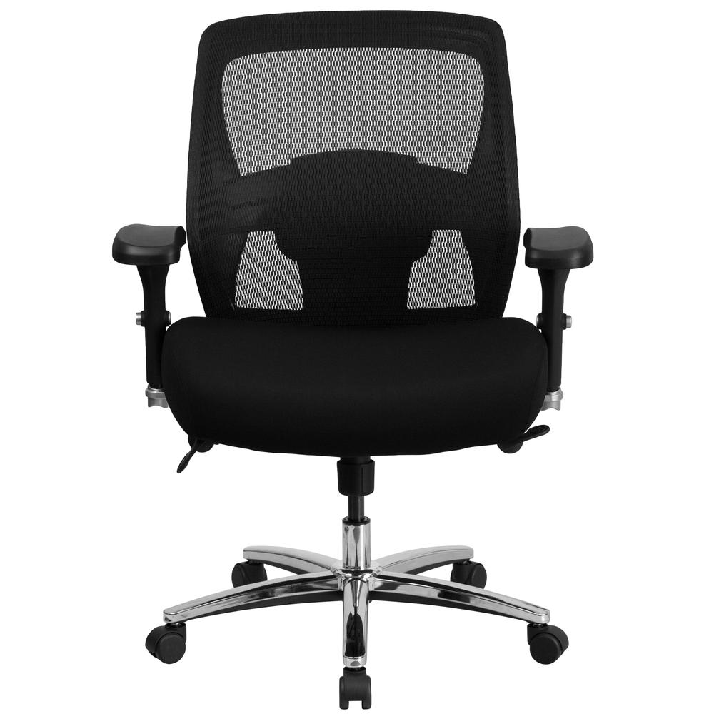 24/7 Intensive Use Big & Tall 500 lb. Rated Black Mesh Executive Ergonomic Office Chair with Ratchet Back. Picture 5