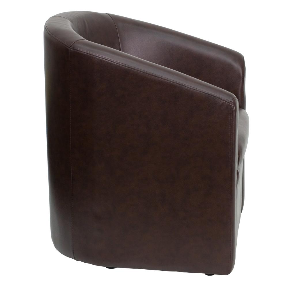 Brown LeatherSoft Barrel-Shaped Guest Chair. Picture 3