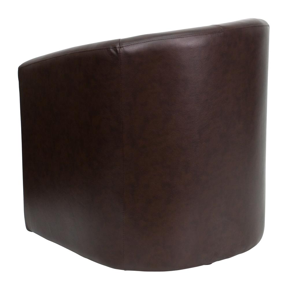 Brown LeatherSoft Barrel-Shaped Guest Chair. Picture 2