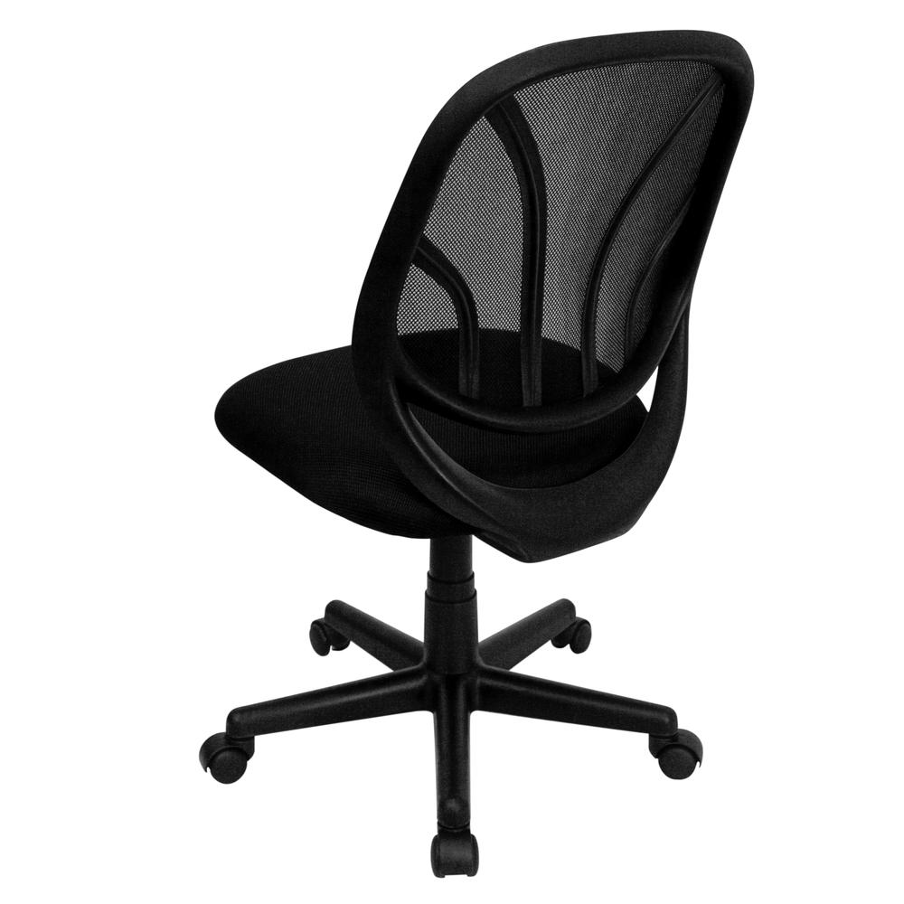Y-GO Office Chair™ Mid-Back Black Mesh Swivel Task Office Chair. Picture 4