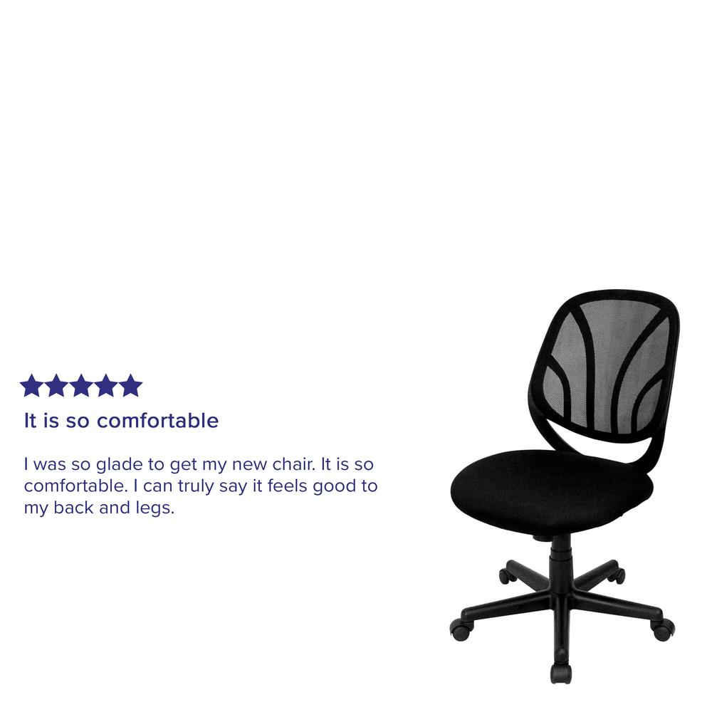 Y-GO Office Chair™ Mid-Back Black Mesh Swivel Task Office Chair. Picture 6