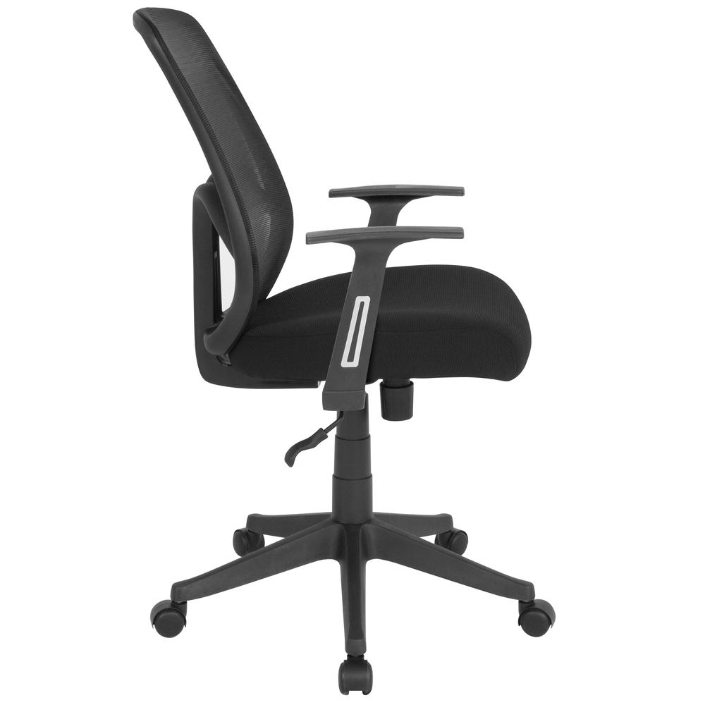 High Back Black Mesh Office Chair with Arms. Picture 2