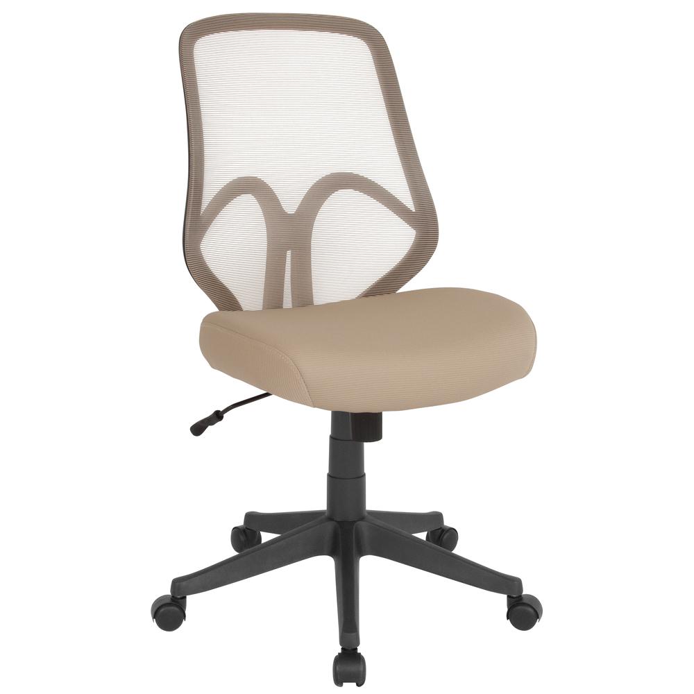 High Back Light Brown Mesh Office Chair. The main picture.