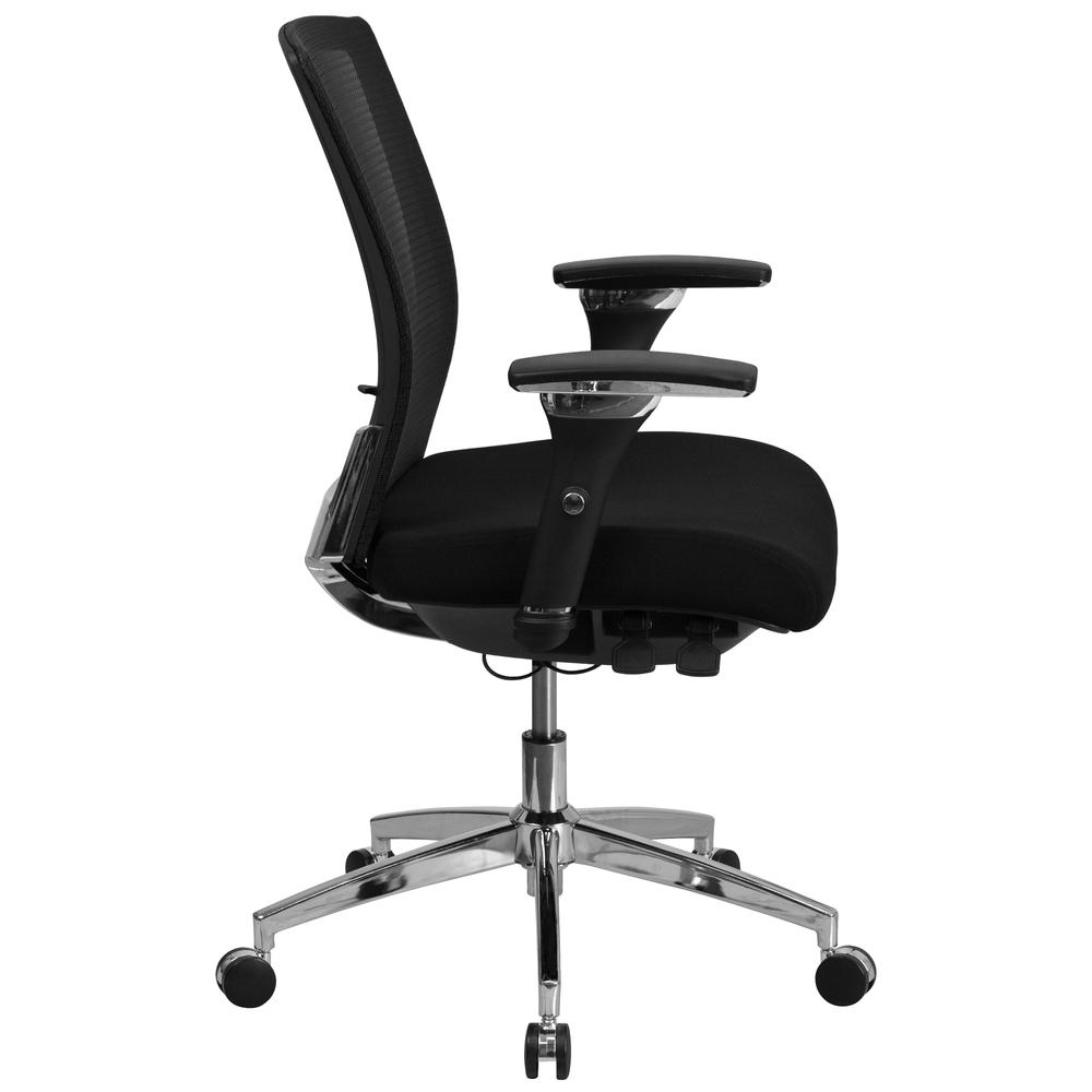 24/7 Intensive Use 300 lb. Rated Mid-Back Black Mesh Multifunction Ergonomic Office Chair with Seat Slider and Adjustable Lumbar. Picture 2