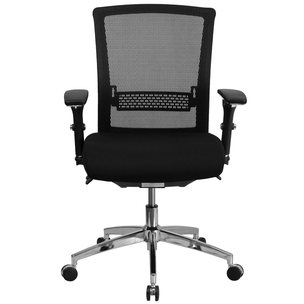 24/7 Intensive Use 300 lb. Rated Mid-Back Black Mesh Multifunction Ergonomic Office Chair with Seat Slider and Adjustable Lumbar. Picture 4