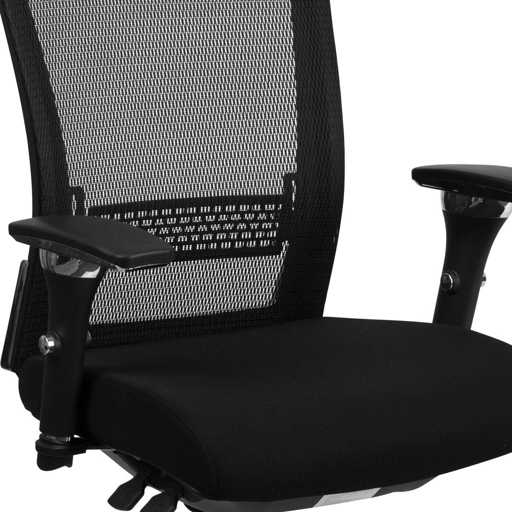 24/7 Intensive Use 300 lb. Rated Mid-Back Black Mesh Multifunction Ergonomic Office Chair with Seat Slider and Adjustable Lumbar. Picture 5