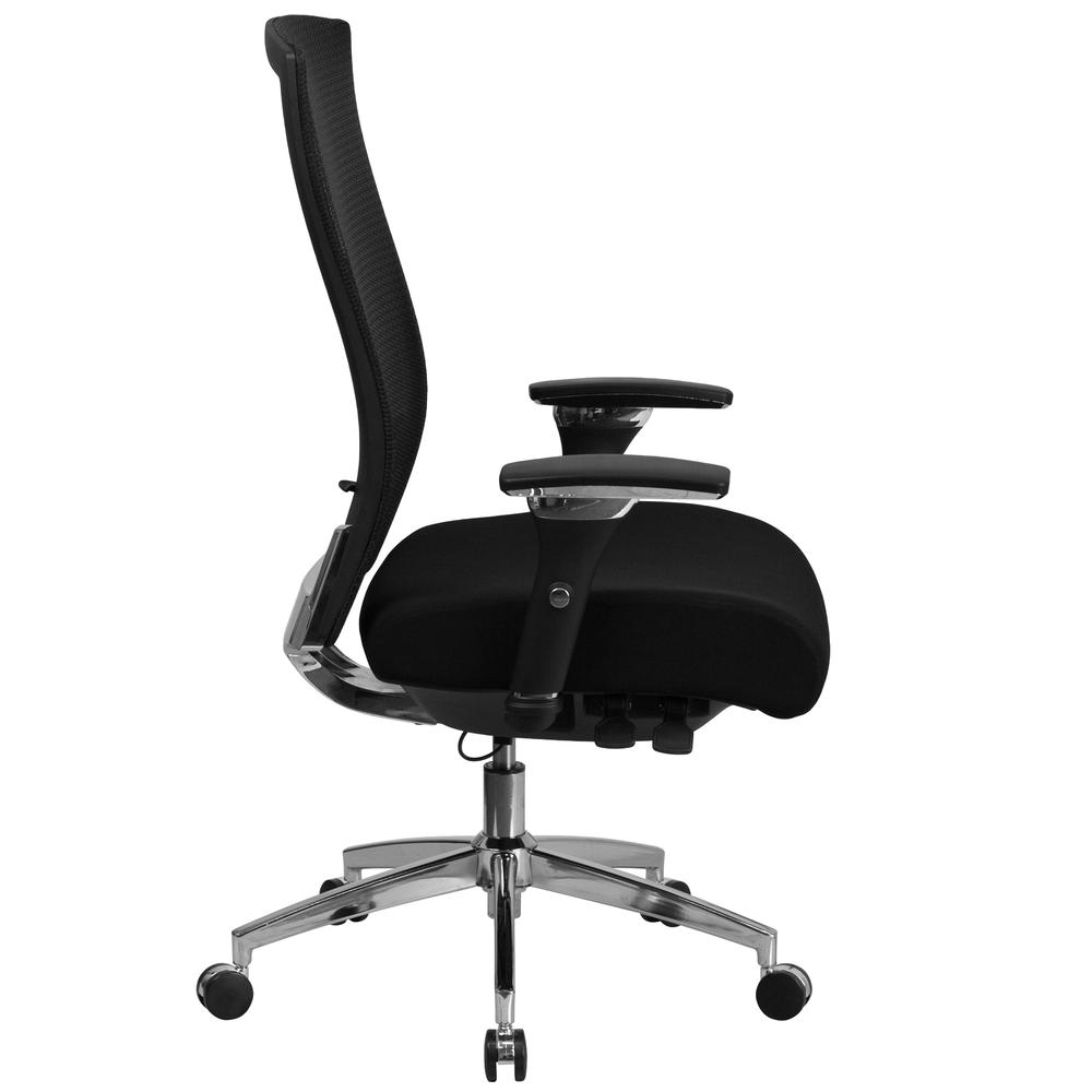 24/7 Intensive Use 300 lb. Rated High Back Black Mesh Multifunction Ergonomic Office Chair with Seat Slider and Adjustable Lumbar. Picture 2