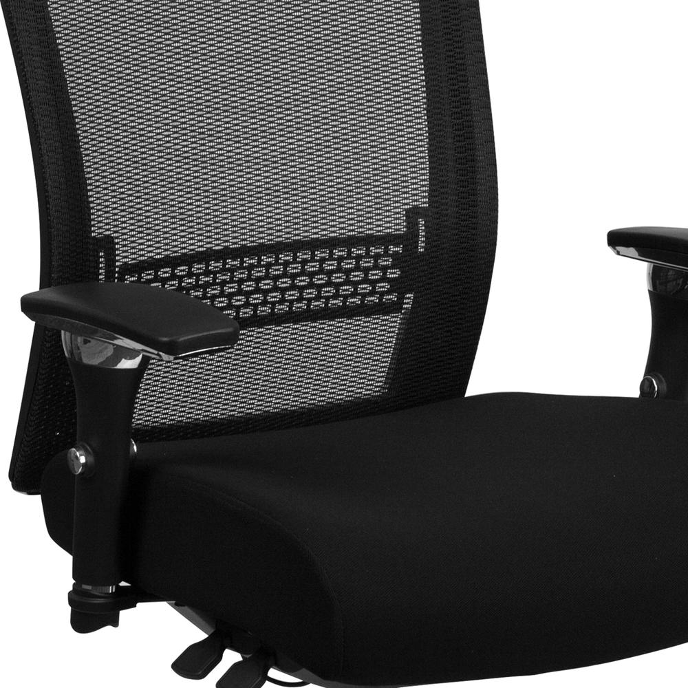 24/7 Intensive Use 300 lb. Rated High Back Black Mesh Multifunction Ergonomic Office Chair with Seat Slider and Adjustable Lumbar. Picture 5