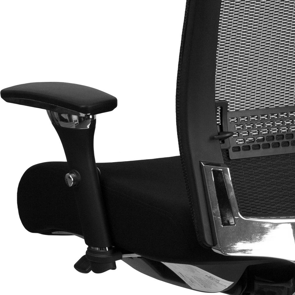 24/7 Intensive Use 300 lb. Rated High Back Black Mesh Multifunction Ergonomic Office Chair with Seat Slider and Adjustable Lumbar. Picture 6