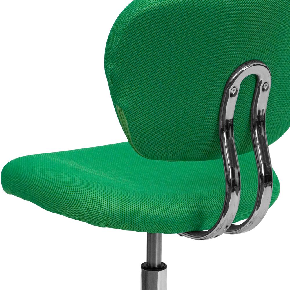 Mid-Back Bright Green Mesh Padded Swivel Task Office Chair with Chrome Base. Picture 7