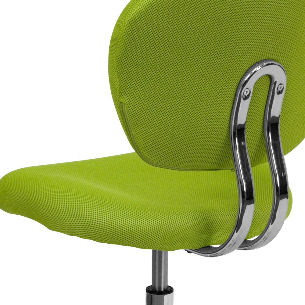 Mid-Back Apple Green Mesh Padded Swivel Task Office Chair with Chrome Base. Picture 8