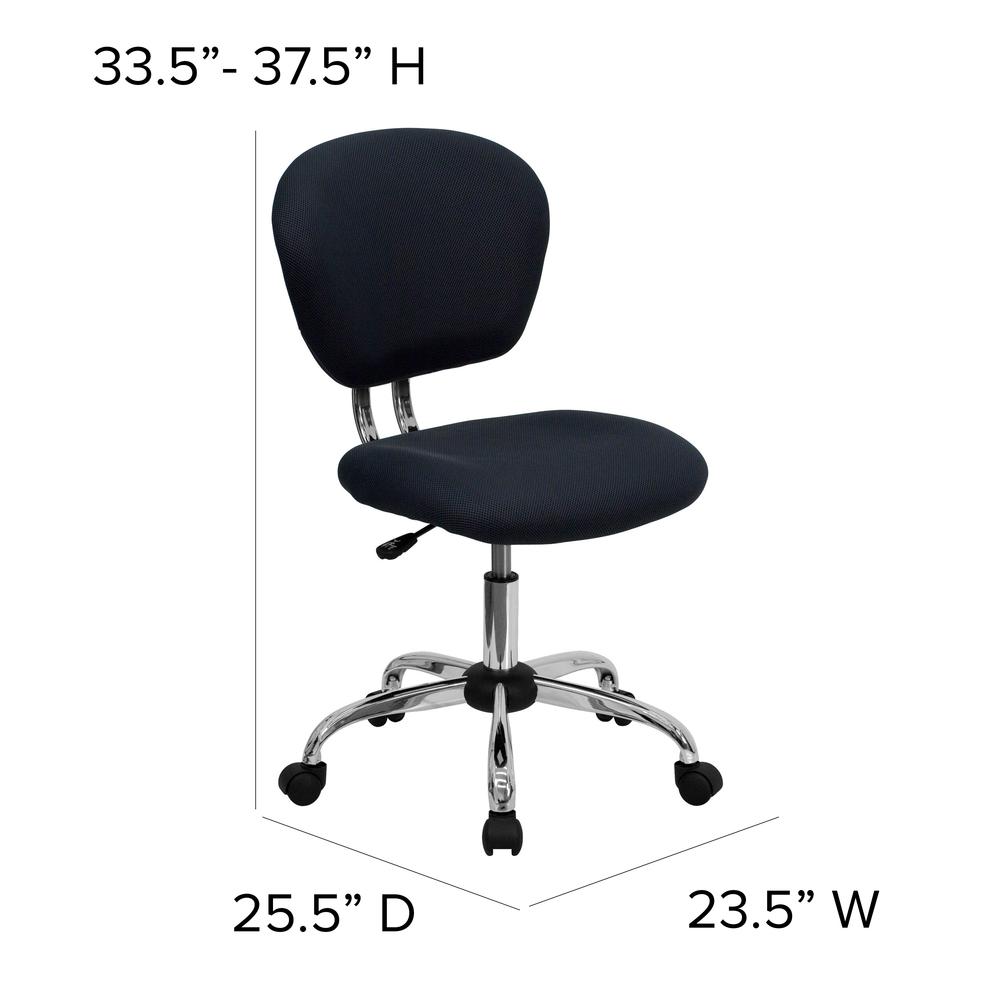Mid-Back Gray Mesh Padded Swivel Task Office Chair with Chrome Base. Picture 2