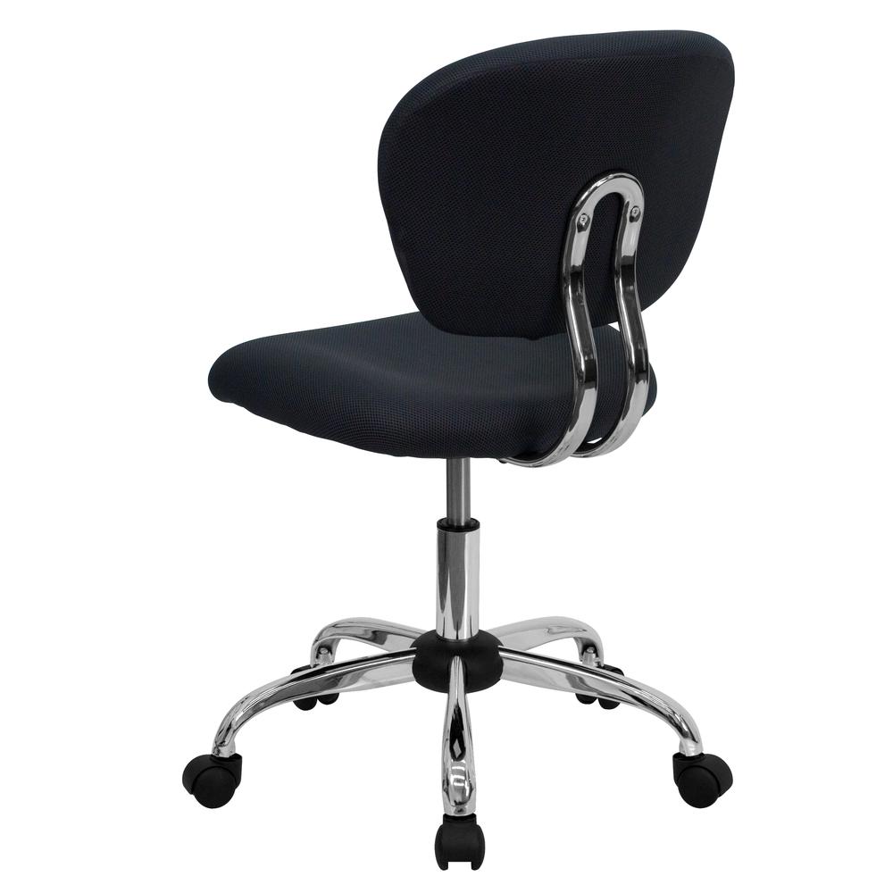 Mid-Back Gray Mesh Padded Swivel Task Office Chair with Chrome Base. Picture 4