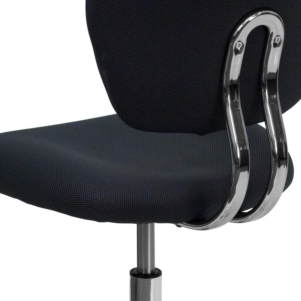Mid-Back Gray Mesh Padded Swivel Task Office Chair with Chrome Base. Picture 8