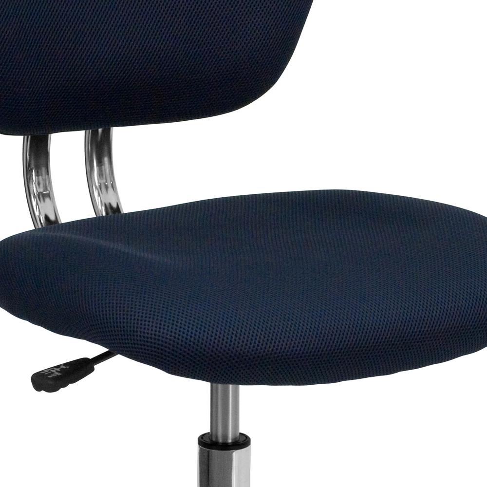 Mid-Back Navy Mesh Padded Swivel Task Office Chair with Chrome Base. Picture 7