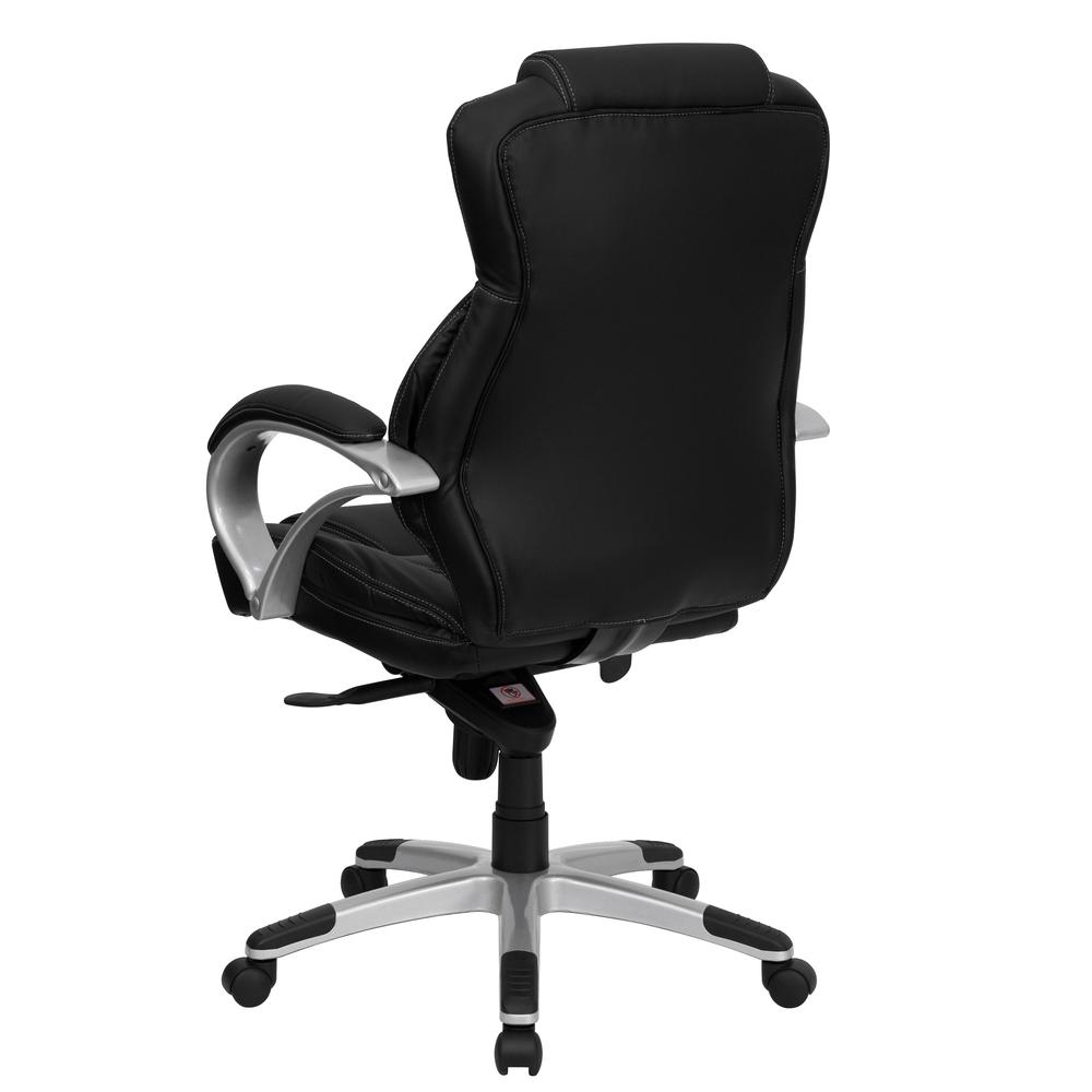 High Back Black LeatherSoft Contemporary Executive Swivel Ergonomic Office Chair. Picture 3