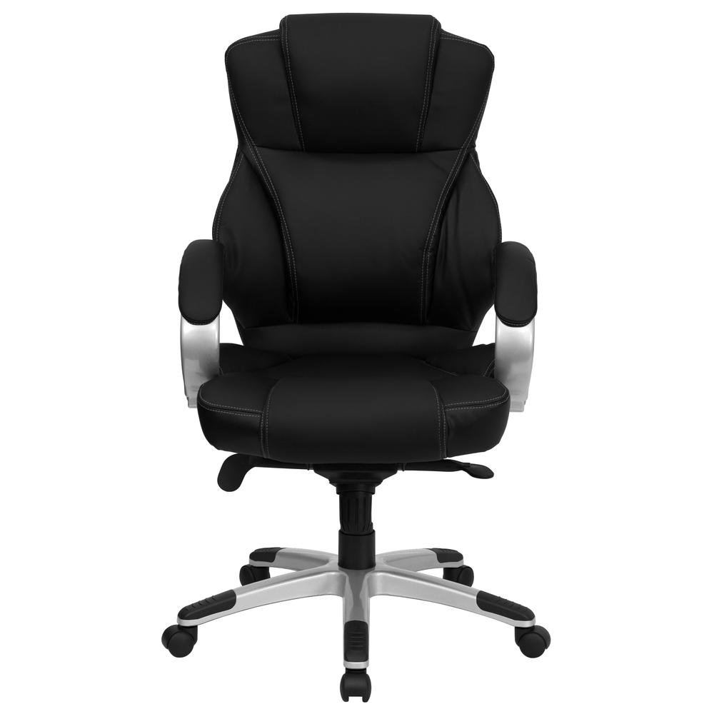 High Back Black LeatherSoft Contemporary Executive Swivel Ergonomic Office Chair. Picture 4