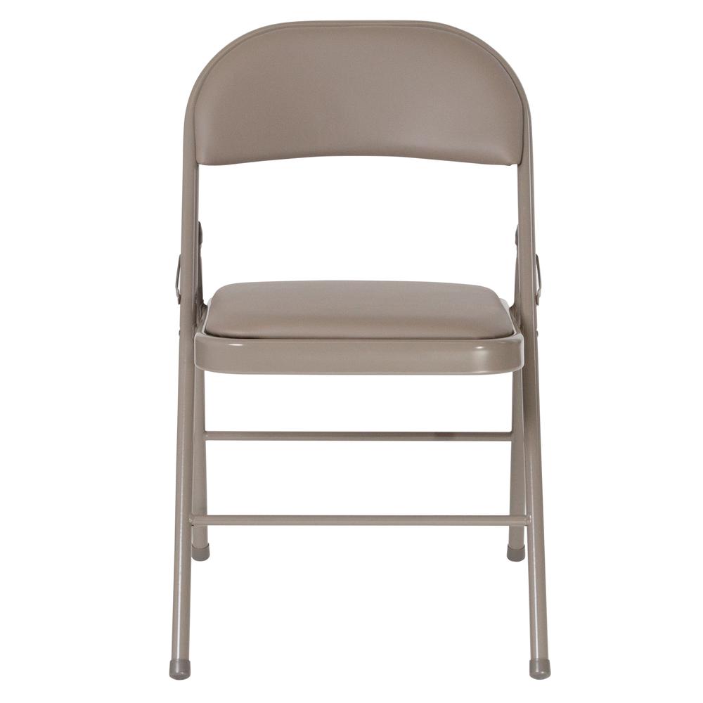 HERCULES Series Double Braced Gray Vinyl Folding Chair. Picture 5