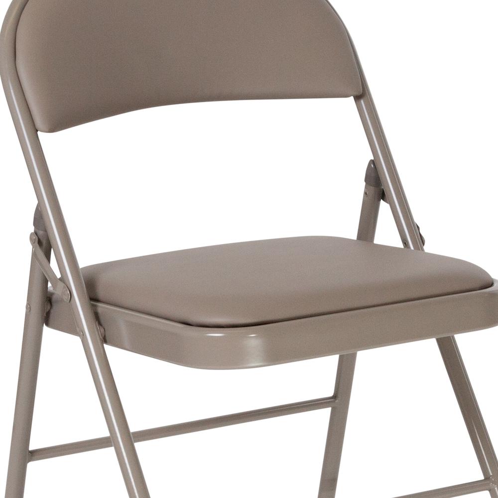 Double Braced Gray Vinyl Folding Chair. Picture 16