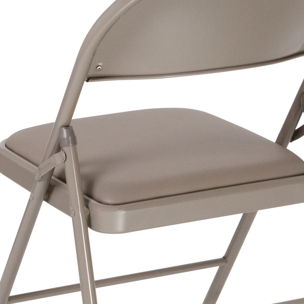 Double Braced Gray Vinyl Folding Chair. Picture 17
