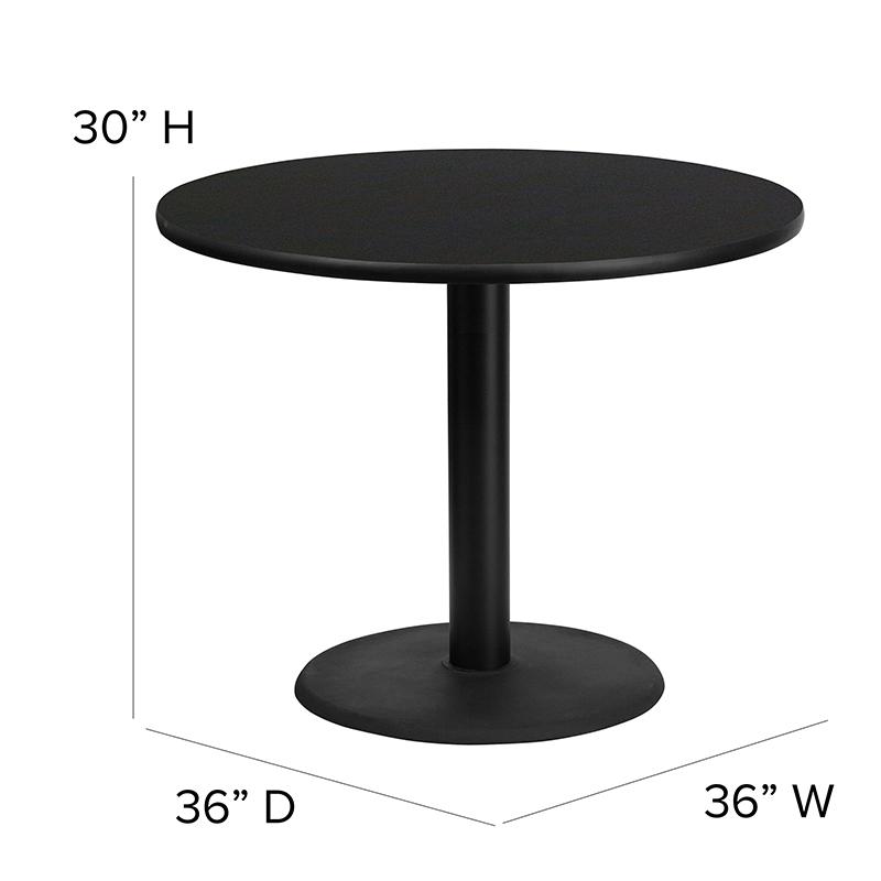36'' Black Table Set with X-Base and 4 Black Trapezoidal Back Banquet Chairs. Picture 4