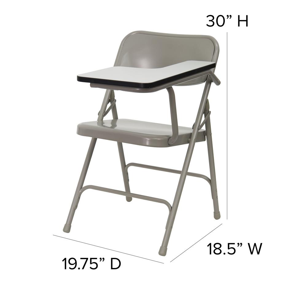 Premium Steel Folding Chair with Left Handed Tablet Arm. Picture 2