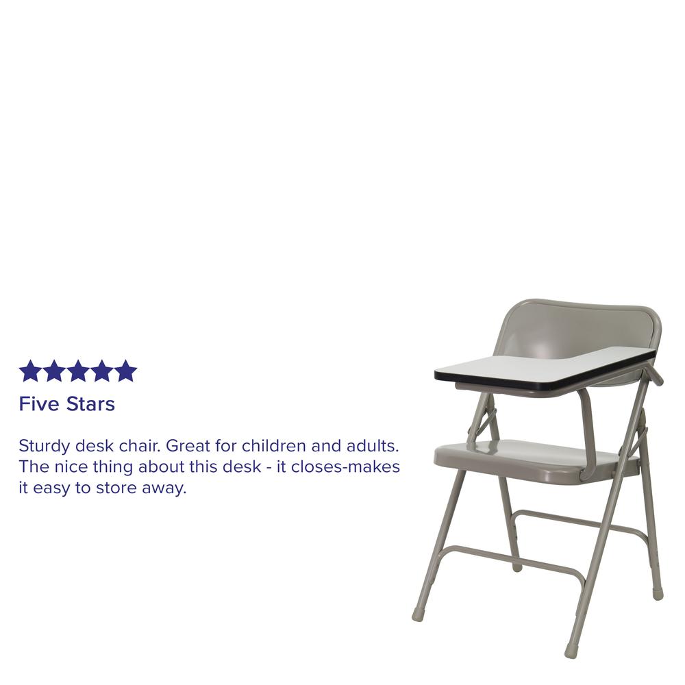 Premium Steel Folding Chair with Left Handed Tablet Arm. Picture 7